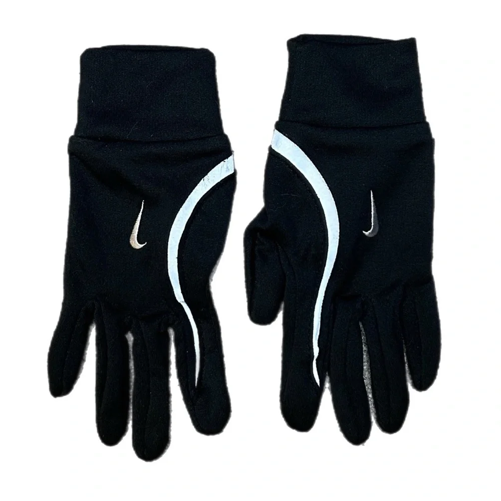 Nike Black Gloves with Silver Detailing